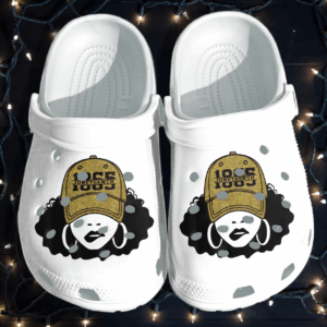 1865 Juneteenth Shoes Clog – Bling Yellow Hat Crocs Clog Crocbland Clog Birthday Gift For Woman Girl Friend