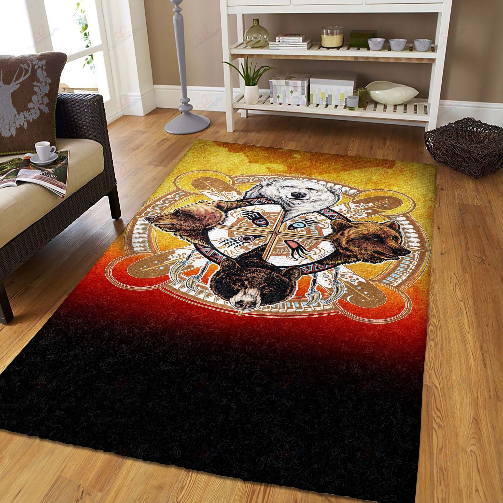 4 Bears Warrior Native American Rug Sport Decor Gift Floor Decor Living Room Carpet Rug Area Rug - bd9f5de71c41 4 Bears Warrior Native American Rug Sport Decor Gift Floor Decor Living Room Carpet Rug Area Rug - bd9f5de71c41