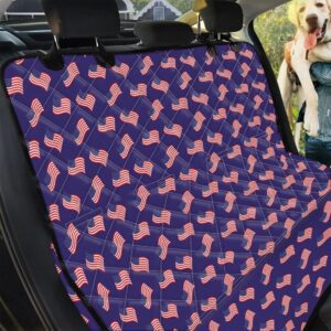 4th Of July American Flag Pattern Print Pet Car Back Seat Cover - e86a856f4395