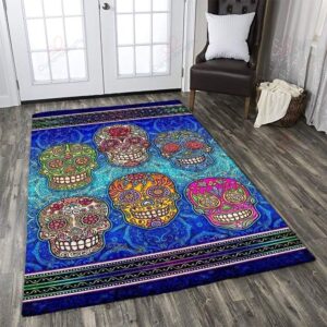 6 Sugar Skull Rug Sport Decor Gift Floor Decor Living Room Carpet Rug Area Rug - 636b19cefaee