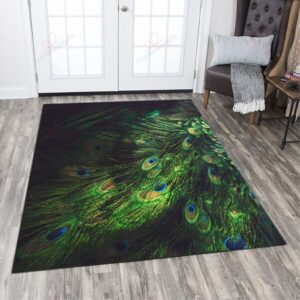 A Beautiful Peacock Rug Sport Decor Gift Floor Decor Living Room Carpet Rug Area Rug - 23bc2e6b16aa