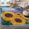 A Beautiful Sunflower Field Rug Sport Decor Gift Floor Decor Living Room Carpet Rug Area Rug - bcaf34c1167b