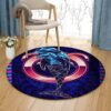 A Big Blue Dolphin Round Carpet Floor Rug Living Room Bedroom Decor Round Area Rug Carpet