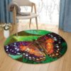A Big Butterfly 1 Round Carpet Floor Rug Living Room Bedroom Decor Round Area Rug Carpet