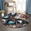 A Big Butterfly Round Carpet Floor Rug Living Room Bedroom Decor Round Area Rug Carpet