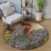 A Big Chicken Round Carpet Floor Rug Living Room Bedroom Decor Round Area Rug Carpet