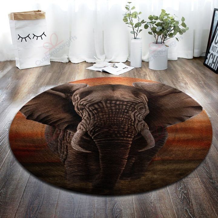 A Big Grey Elephant Round Carpet Floor Rug Living Room Bedroom Decor Round Area Rug Carpet A Big Grey Elephant Round Carpet Floor Rug Living Room Bedroom Decor Round Area Rug Carpet
