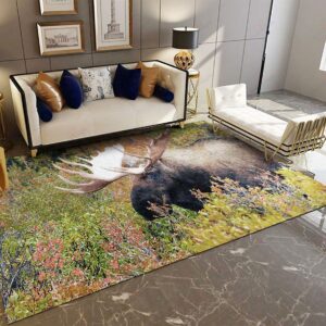 A Big Moose In Forest Rug Sport Decor Gift Floor Decor Living Room Carpet Rug Area Rug - bae75fd7fbda