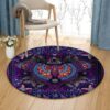 A Big Purple Butterfly 1 Round Carpet Floor Rug Living Room Bedroom Decor Round Area Rug Carpet