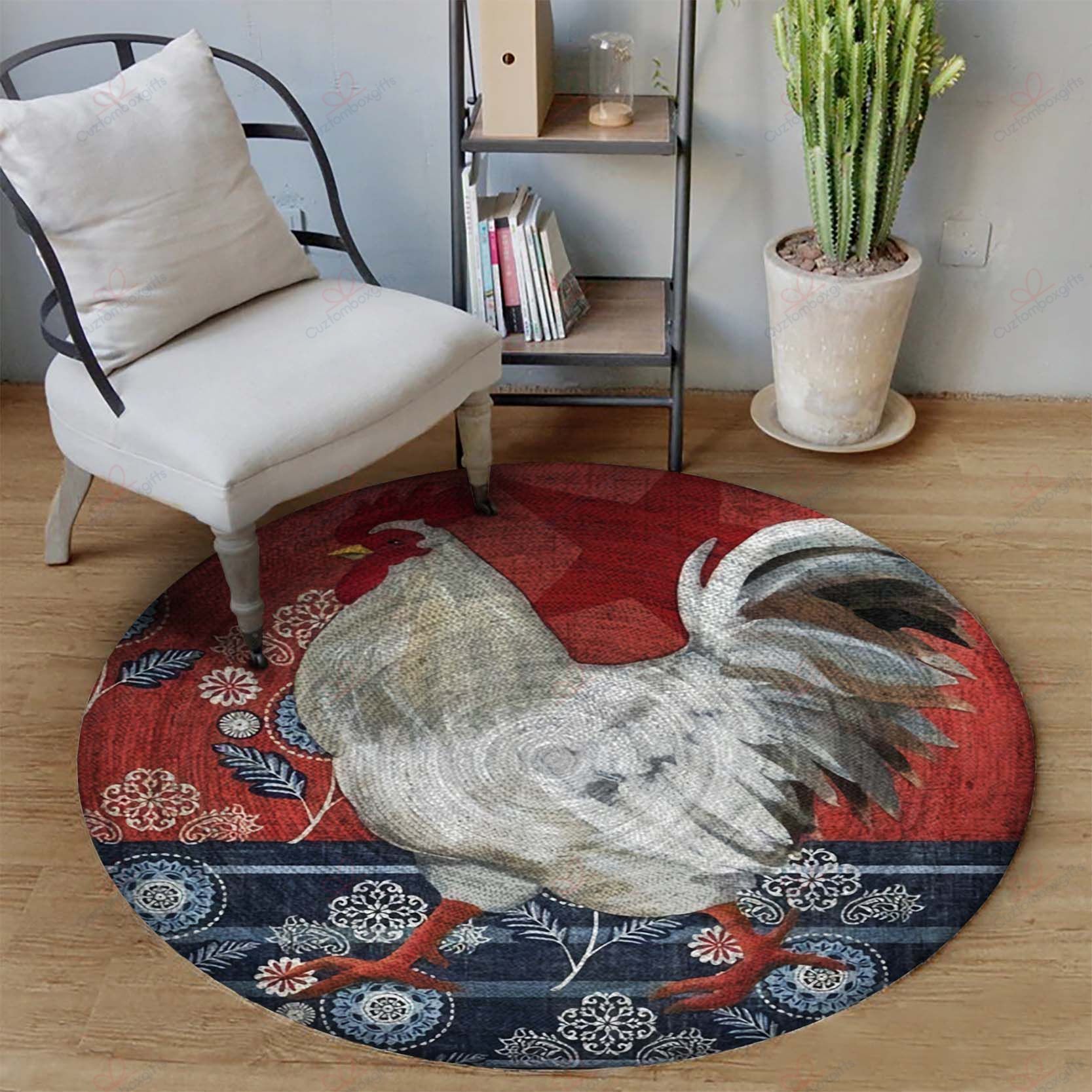 A Big White Chicken Round Carpet Floor Rug Living Room Bedroom Decor Round Area Rug Carpet A Big White Chicken Round Carpet Floor Rug Living Room Bedroom Decor Round Area Rug Carpet