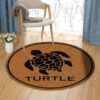 A Black Turtle Round Carpet Floor Rug Living Room Bedroom Decor Round Area Rug Carpet
