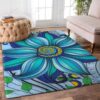 A Blue Flower Rug Sport Decor Gift Floor Decor Living Room Carpet Rug Area Rug - 9effe9c5cb1f