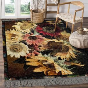 A Bunch Of Beautiful Sunflower Rug Sport Decor Gift Floor Decor Living Room Carpet Rug Area Rug - 0aea75499e45