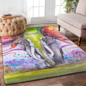 A Colorful Elephant Rug Sport Decor Gift Floor Decor Living Room Carpet Rug Area Rug - 36475094eb61