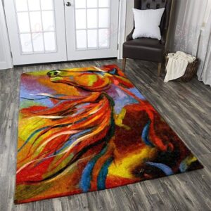 A Colorful Horse Rug Sport Decor Gift Floor Decor Living Room Carpet Rug Area Rug - d2c91e7a0c7a
