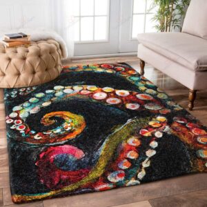 A Colorful Octopus Rug Sport Decor Gift Floor Decor Living Room Carpet Rug Area Rug - d2a9a7667a32