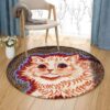 A Cute Cat Round Carpet Floor Rug Living Room Bedroom Decor Round Area Rug Carpet