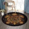 A Golden Turtle Round Carpet Floor Rug Living Room Bedroom Decor Round Area Rug Carpet