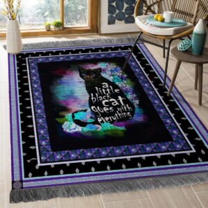 A Little Black Cat Goes With Everything Rug Sport Decor Gift Floor Decor Living Room Carpet Rug Area Rug - 0ba174c0111d