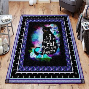 A Little Black Cat Goes With Everything Rug Sport Decor Gift Floor Decor Living Room Carpet Rug Area Rug - 94b8044895a9