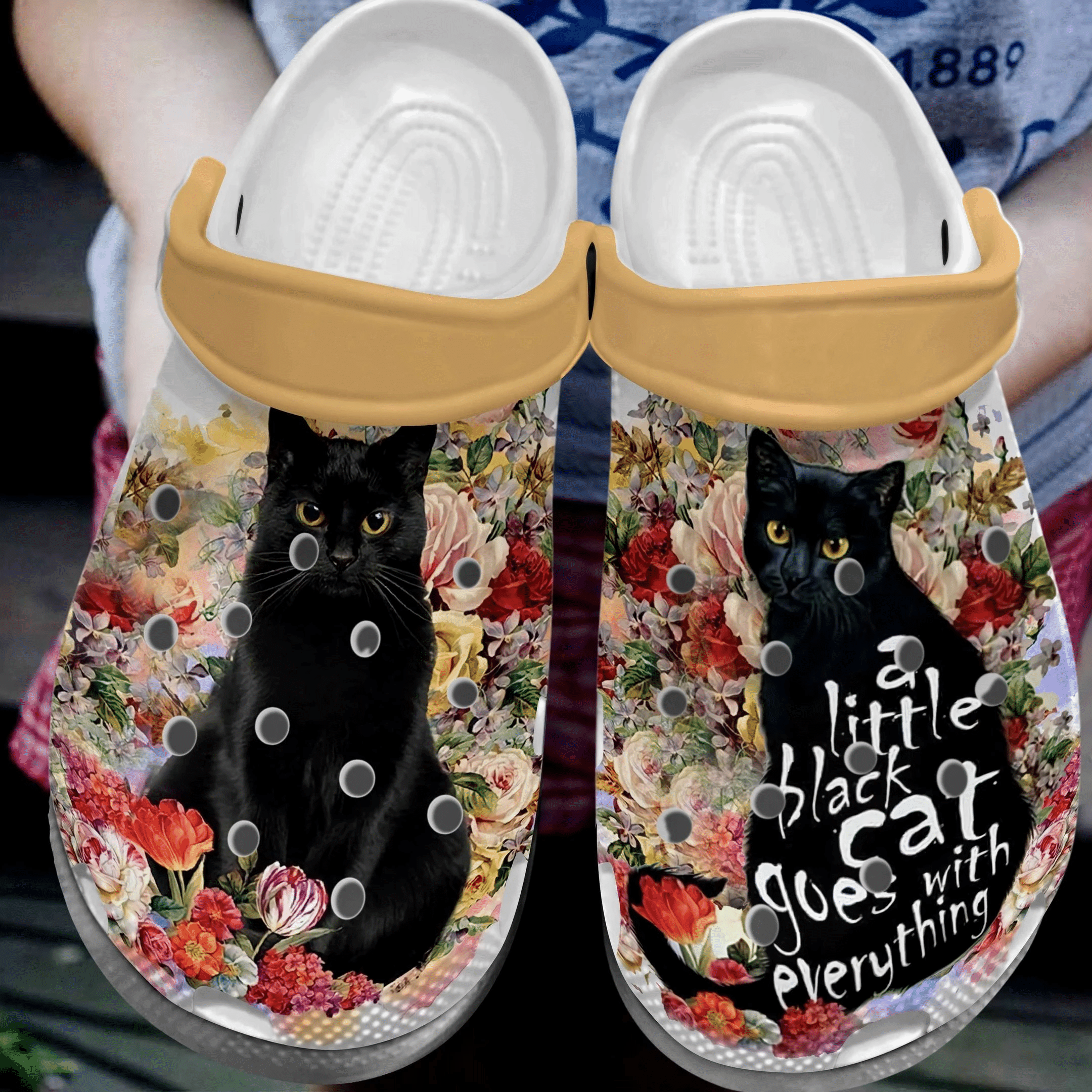 A Little Black Cat Goes With Everything Shoes Crocs Clog – Flower Cat Crocbland Clog For Cat Lovers Birthday Gift For Woman Girl A Little Black Cat Goes With Everything Shoes Crocs Clog – Flower Cat Crocbland Clog For Cat Lovers Birthday Gift For Woman Girl
