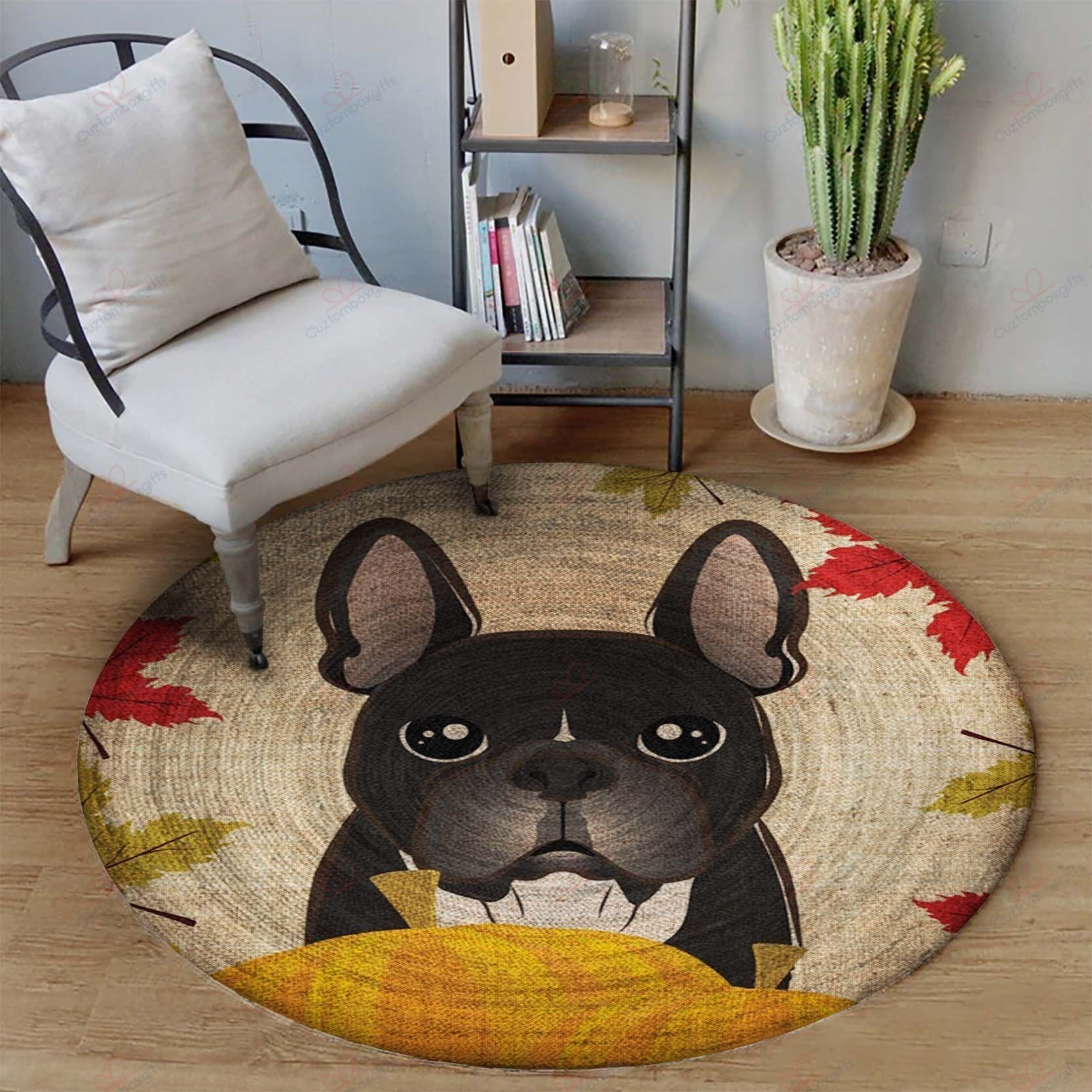 A Little French Bulldog Round Carpet Floor Rug Living Room Bedroom Decor Round Area Rug Carpet A Little French Bulldog Round Carpet Floor Rug Living Room Bedroom Decor Round Area Rug Carpet