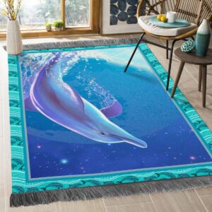 A Lonely Dolphin Rug Sport Decor Gift Floor Decor Living Room Carpet Rug Area Rug - 11aaef0d66d9