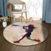 A Man Baseball Sport Round Carpet Floor Rug Living Room Bedroom Decor Round Area Rug Carpet