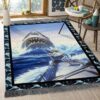 A Man Is Fighting With A Giant Shark Rug Sport Decor Gift Floor Decor Living Room Carpet Rug Area Rug - ff0d6c67f65a