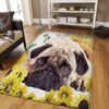A Pug Sunflower Rug Sport Decor Gift Floor Decor Living Room Carpet Rug Area Rug - ca5e72cae62d