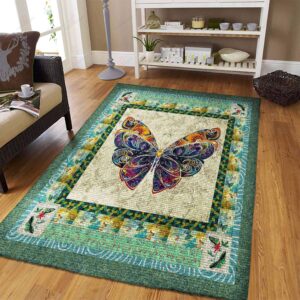 A Purple Butterfly Rug Sport Decor Gift Floor Decor Living Room Carpet Rug Area Rug - c8a490532b07