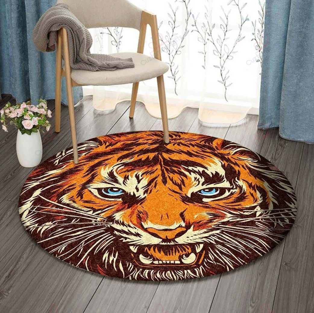 A Tiger Round Carpet Floor Rug Living Room Bedroom Decor Round Area Rug Carpet A Tiger Round Carpet Floor Rug Living Room Bedroom Decor Round Area Rug Carpet
