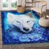 A Wolf Loves Roses Rug Sport Decor Gift Floor Decor Living Room Carpet Rug Area Rug - a7afaaf23c57