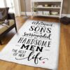 A Woman With All Sons Will Be Surrounded By Handsome Men Rug Sport Decor Gift Floor Decor Living Room Carpet Rug Area Rug - e1d88a92a341
