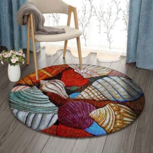 Abandoned Beachfront Homes Round Carpet Floor Rug Living Room Bedroom Decor Round Area Rug Carpet