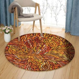 Aboriginal Art Round Carpet Floor Rug Living Room Bedroom Decor Round Area Rug Carpet