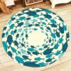 Abstract Fish Round Carpet Floor Rug Living Room Bedroom Decor Round Area Rug Carpet
