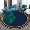 Abstract Golden Round Carpet Floor Rug Living Room Bedroom Decor Round Area Rug Carpet