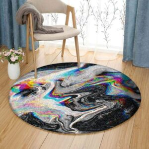 Abstract Pattern Round Carpet Floor Rug Living Room Bedroom Decor Round Area Rug Carpet