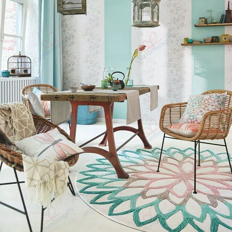 Acrylic Ethnic India Mandala Round Carpet Floor Rug Living Room Bedroom Decor Round Area Rug Carpet Acrylic Ethnic India Mandala Round Carpet Floor Rug Living Room Bedroom Decor Round Area Rug Carpet