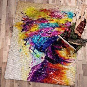 Africa Woman Watercolor Rug Sport Decor Gift Floor Decor Living Room Carpet Rug Area Rug - ad7a504c8fd6
