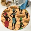 Africa Women Round Carpet Floor Rug Living Room Bedroom Decor Round Area Rug Carpet