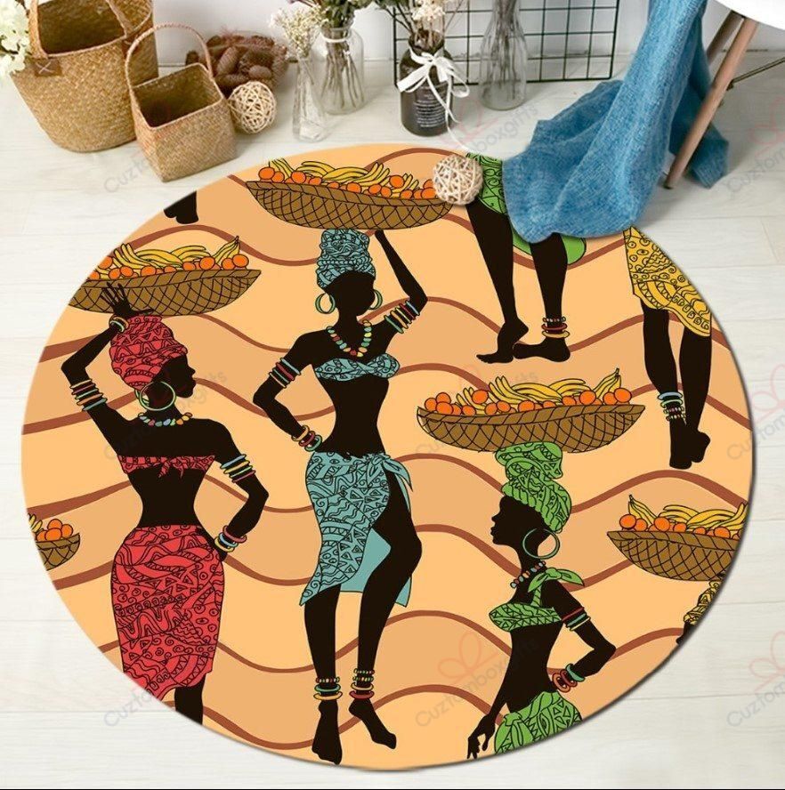 Africa Women Round Carpet Floor Rug Living Room Bedroom Decor Round Area Rug Carpet Africa Women Round Carpet Floor Rug Living Room Bedroom Decor Round Area Rug Carpet
