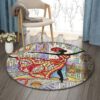 African American Artist African Dance Art Round Carpet Floor Rug Living Room Bedroom Decor Round Area Rug Carpet
