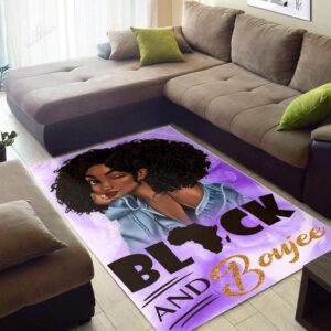 African American Black And Boujee Purple Rug Sport Decor Gift Floor Decor Living Room Carpet Rug Area Rug - 92a4d16d780a