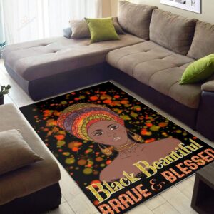 African American Black Beautiful Brave And Blessed Black Rug Sport Decor Gift Floor Decor Living Room Carpet Rug Area Rug - 08affa41b2cb