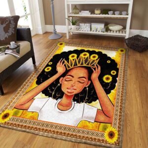 African American Black Queen Girl Rug Sport Decor Gift Floor Decor Living Room Carpet Rug Area Rug - b929b2df5ce7