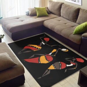 African American Dancer Women Black Rug Sport Decor Gift Floor Decor Living Room Carpet Rug Area Rug - f67576ffefc1