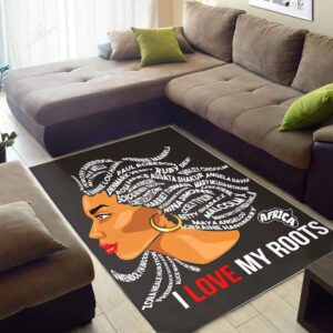 African American I Love My Roots Black Rug Sport Decor Gift Floor Decor Living Room Carpet Rug Area Rug - 3204ca3efd36