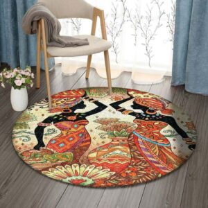 African American Native American Mandala Round Carpet Floor Rug Living Room Bedroom Decor Round Area Rug Carpet